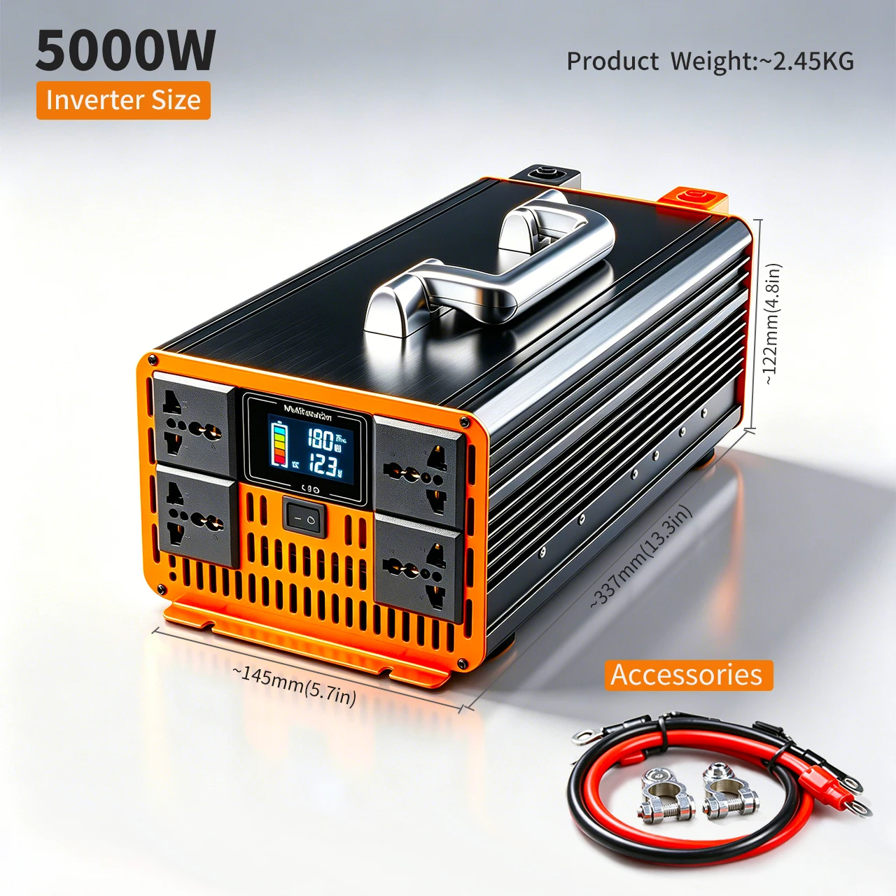 Sine Wave Inverter 5000W 12V 24V DC to AC 220V 230V 240V Off Grid Inverter For Car Battery Voltage Transfer Converter Charg
