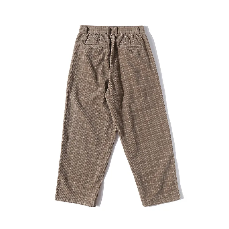 Japanese style city boy corduroy wide-leg pants loose straight-leg casual mountain style double pleat tapered Harem work pants