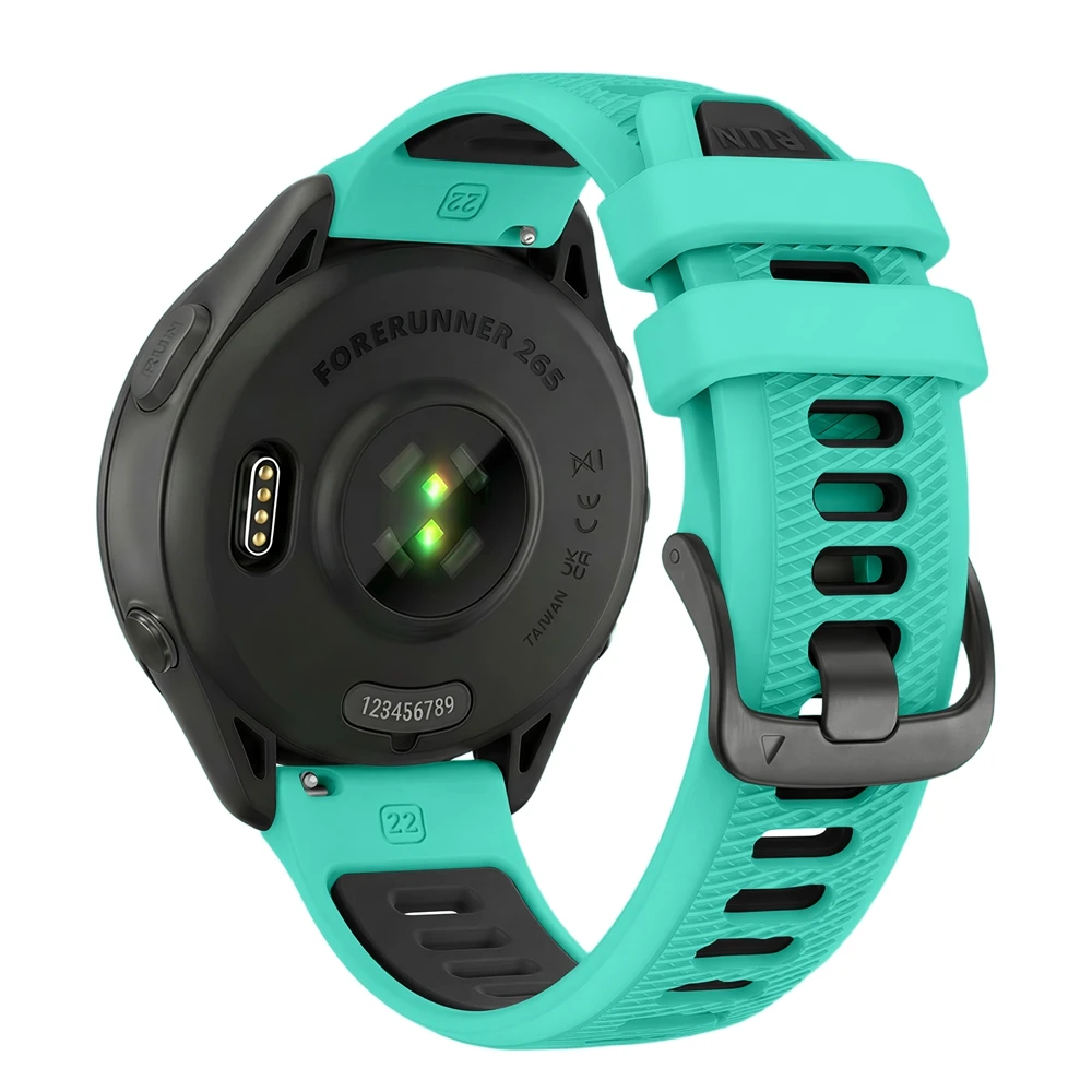 Universelles 22-mm-Sport-Silikonarmband für Garmin Forerunner 265 255 Musikband für Vivoactive 4/Venu 4 45 mm Armband-Uhrenarmband – Detail 22