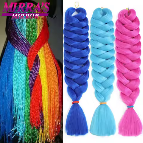 82 Inch Long Jumbo Hair For Braids Ombre Braiding Hair Extensions Synthetic Jumbo Braid Blonde Blue Pink Golden Hair 165g/Pack