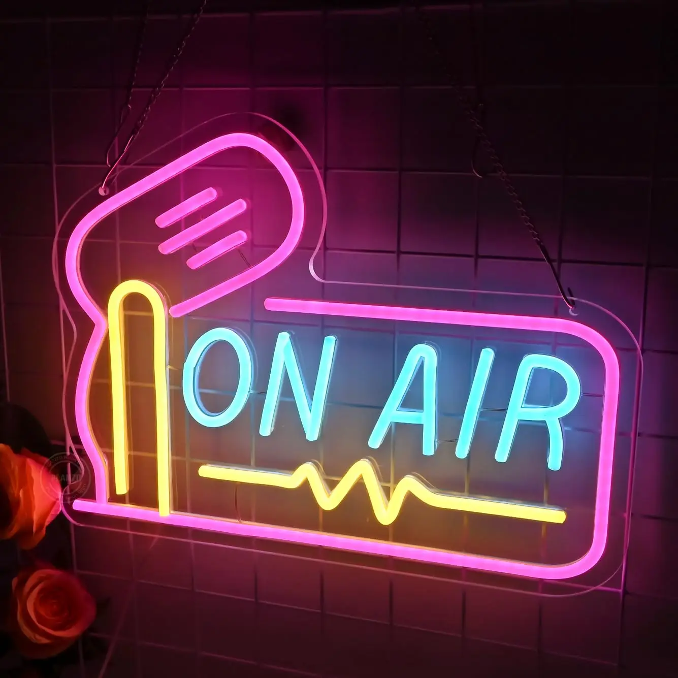 On Air Neon Sign for Live Studio Broadcasting Room Radio Station Wall Decor LED Recording Light Sign for Music Studio Boys Girls
