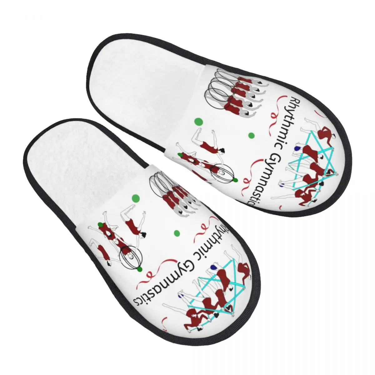 Custom Print Women Dance Rhythmic Gymnastics House Slippers Soft Warm Memory Foam Fluffy Slipper Indoor Outdoor Shoes