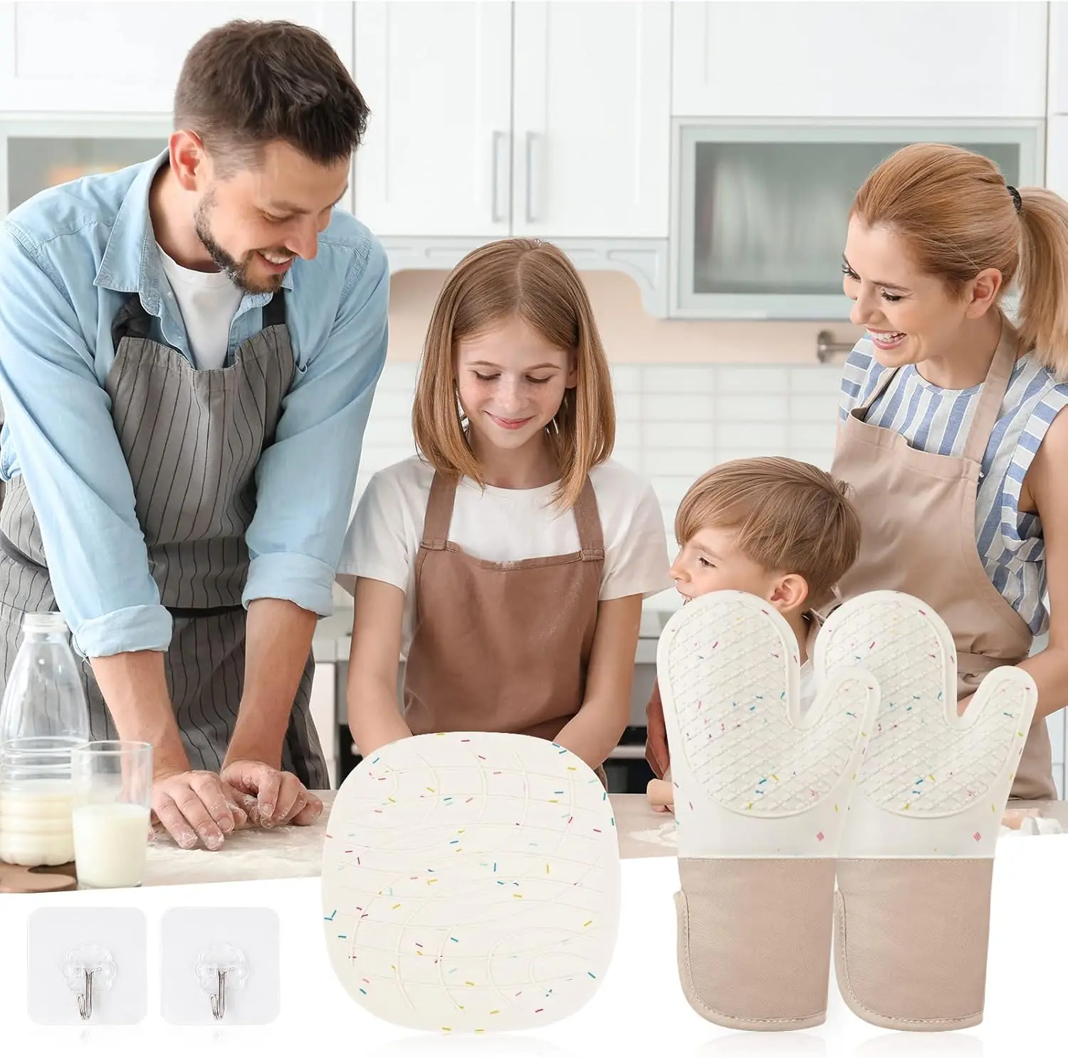 

Перчатки с силиконовой изоляцией, противоскользящие, удлиненные, утолщенные, термостойкие кухонные устройства против ожогов