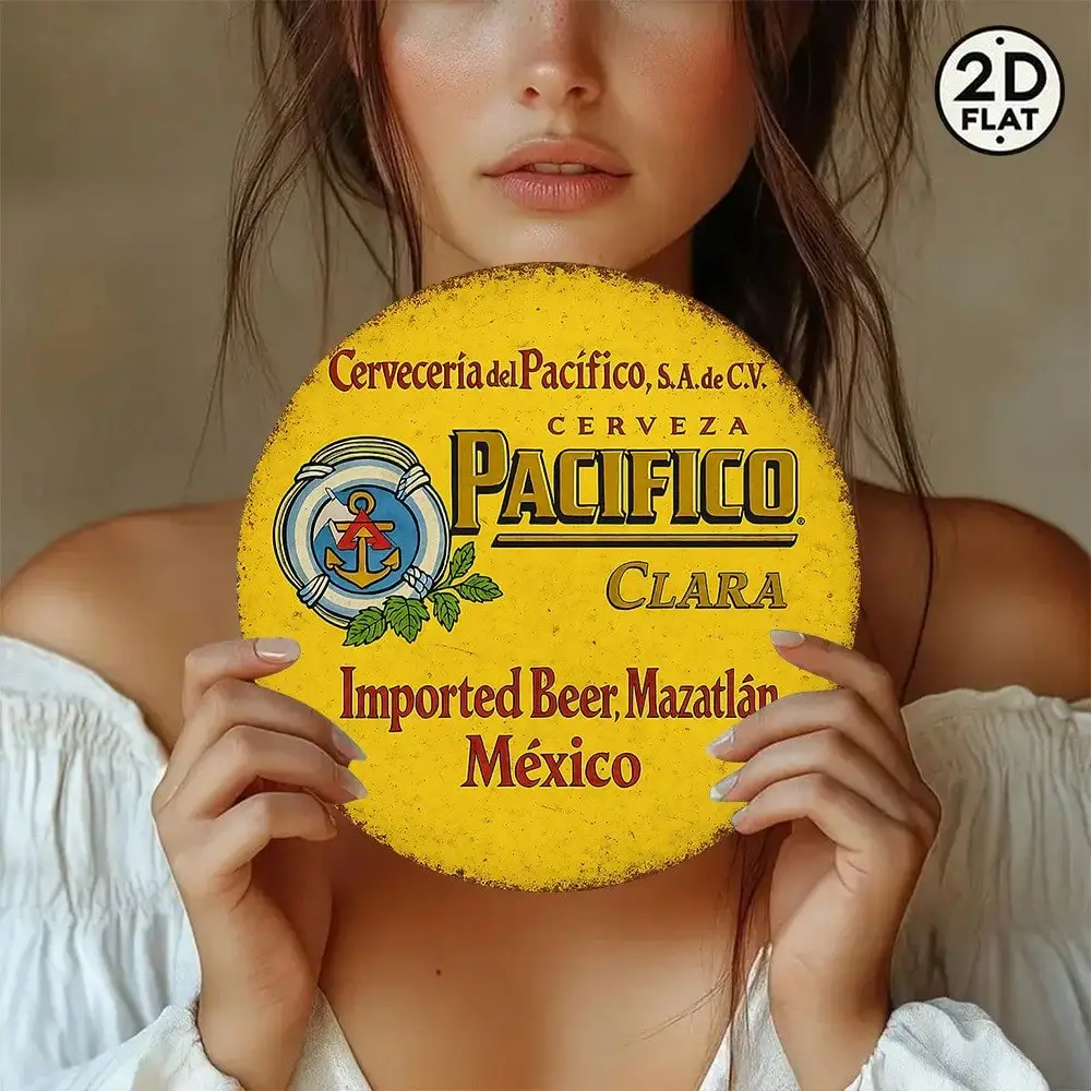 علامة معدنية كلاسيكية من Pacifico Clara Beer "استيراد المكسيكي" لوحة فنية جدارية لديكور الحائط #4
