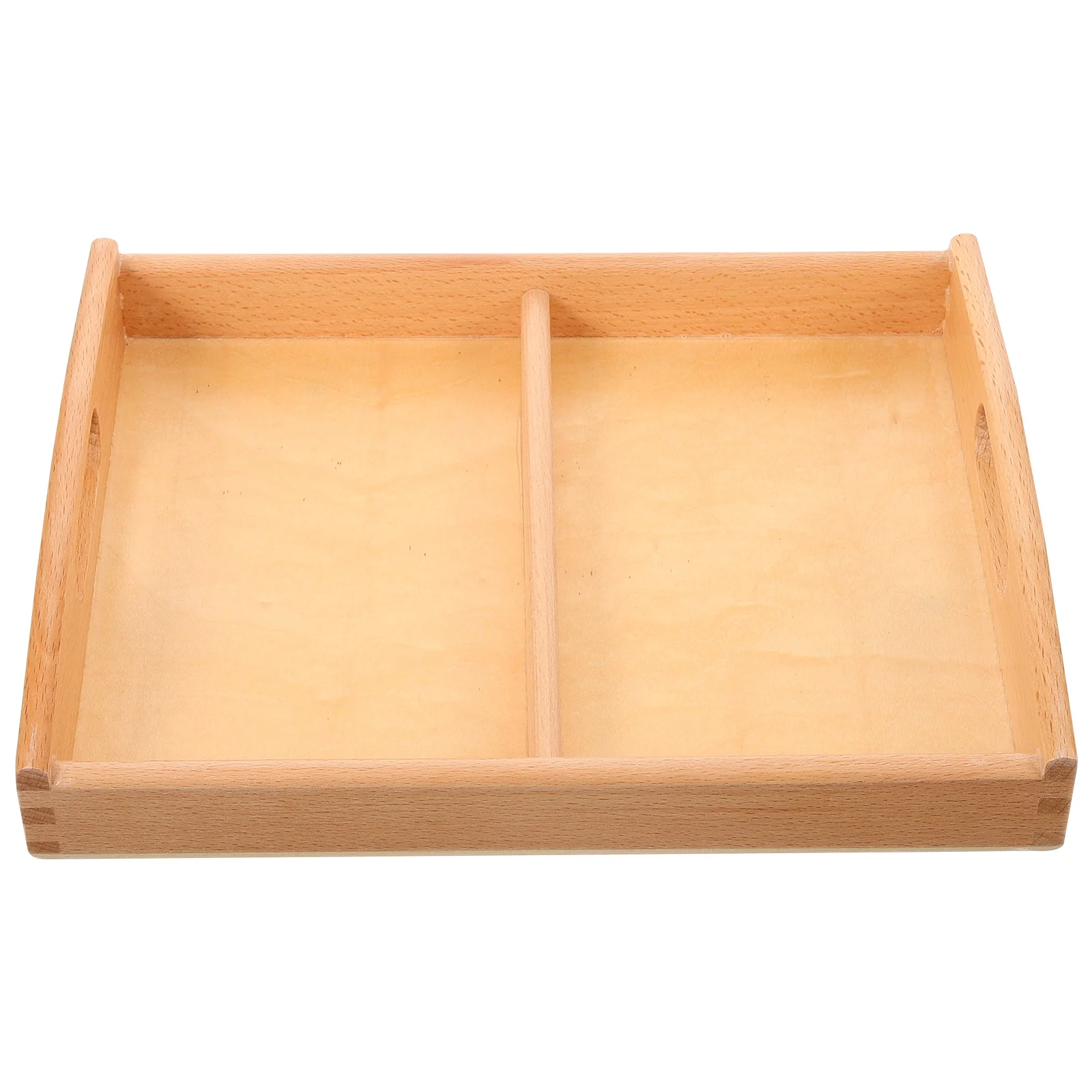 Kids Crafts Early Childhood Education Tray Sensory Silverware Serving Wooden Plates Sand Beige Baskets for Classroom