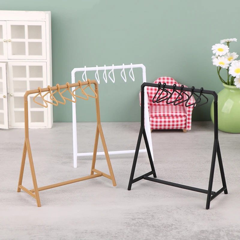 1/12 casa de bonecas roupas rack organizador cabides conjunto casa de bonecas mini móveis decoração casa bonecas acessórios