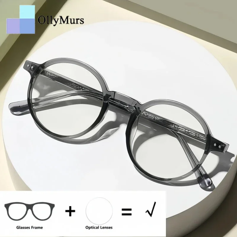 

Очки OLLYMURS в ретро-стиле, круглые, для зрения, для мужчин и женщин, при близорукости, дальнозоркости, прогрессивные, с антибликовым покрытием