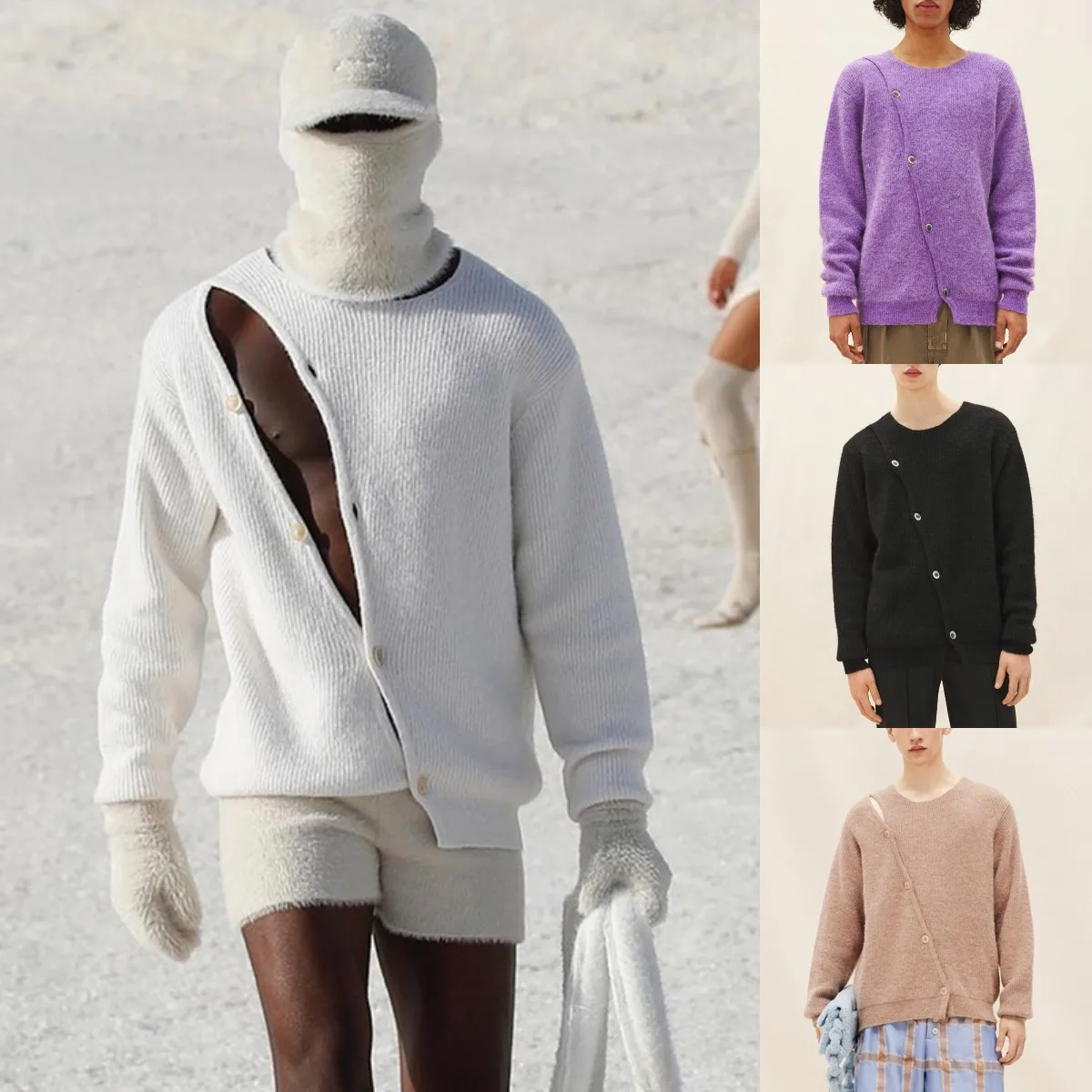 

Мужской полый свитер с круглым вырезом High Street Trend, осенне-зимний новый высококачественный мужской свитер