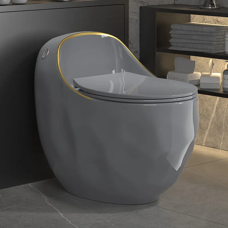 

Customizable new household grey toilet modern light luxury creative color siphon large impulse silent