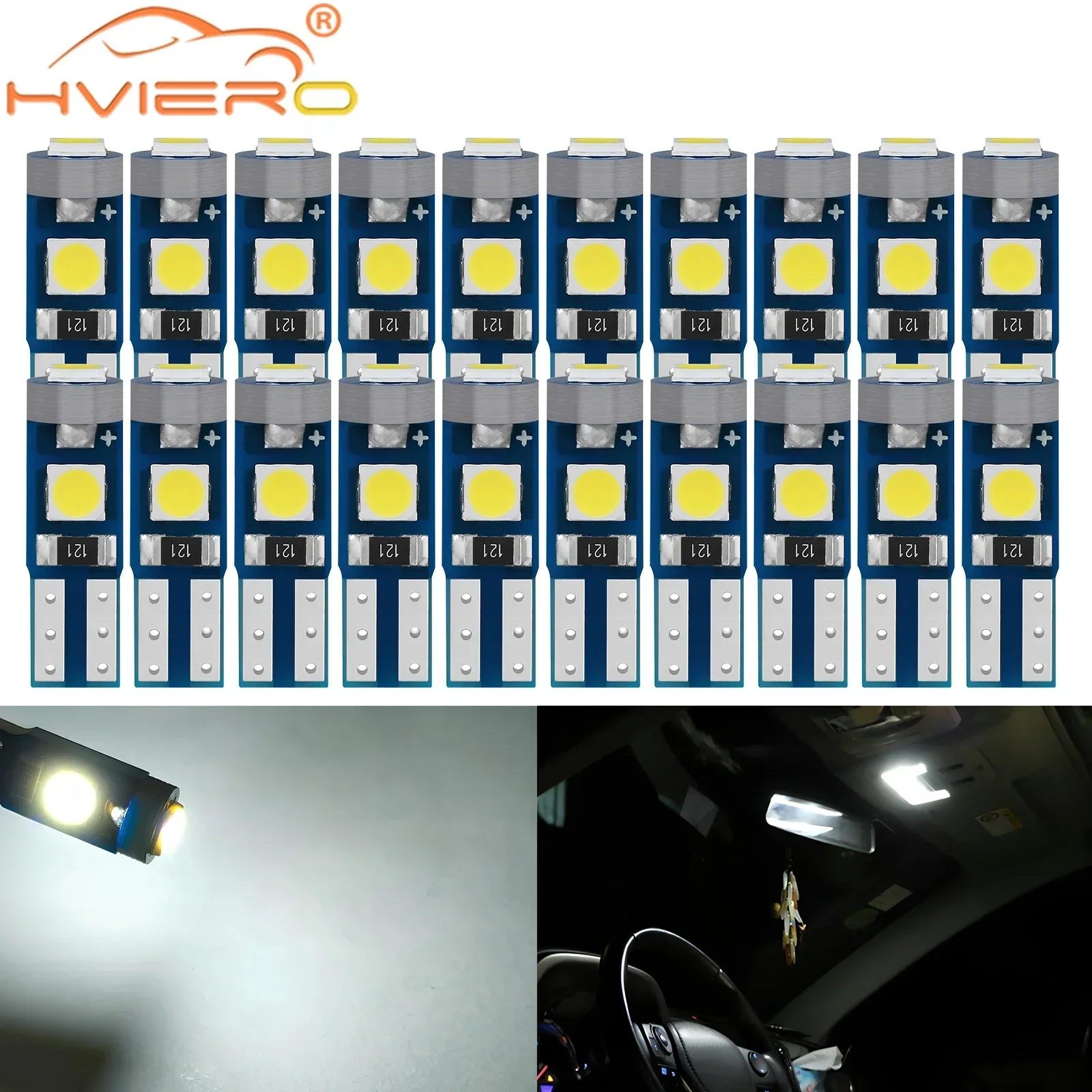 10/20PCS Car Motorcycles Dashboard Light Wedge Instrument Lamps Super Bright LED T5 3SMD Auto Indicator Signal Bulbs 3030 DC 12V