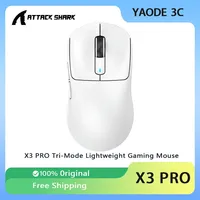 ATTACK SHARK X3 PRO Wireless Mouse Tri-Mode PAW3395 Sensor Low Lightweight Latency Esports Gaming Ergonomics PC Gamer Accessorie