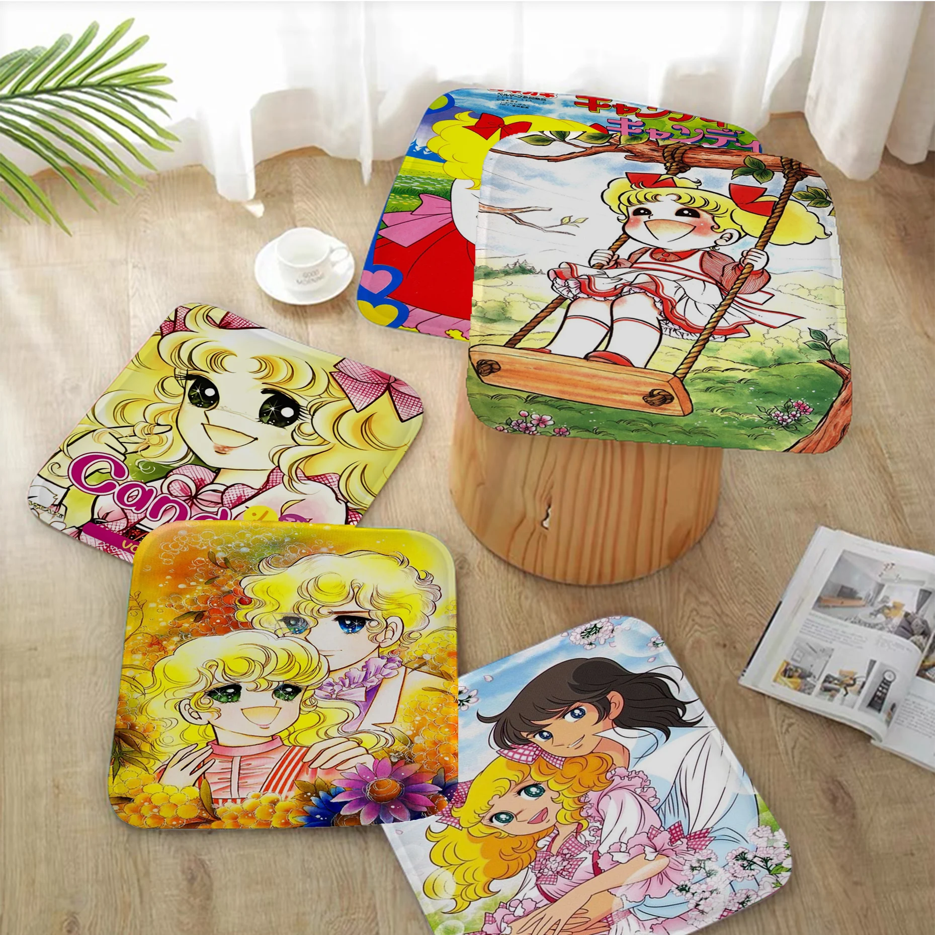 Candy Candy Anime Cushion Mat Nordic Printing Chair Cushion Soft Office Car Seat Comfort Breathable 45x45cm Sofa Cushion