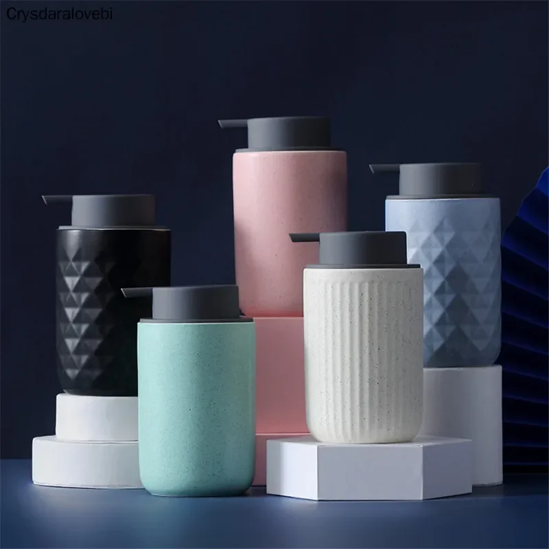 Nordic Ceramic Hand Sanitizer Bottle Creative Bathroom Shower Gel Bottle Minimalist Lotion Bottle Portable Hotel Soap Dispenser