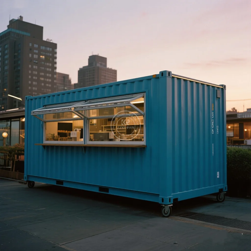 

Mobile Food Truck with Full Kitchen Sweet Ice Cream Coffee Bar Cart for Sale Usa Container Trailer with Sliding Window