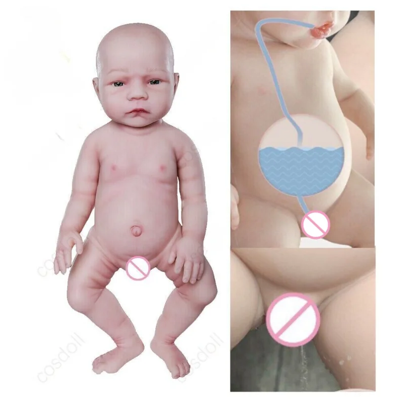 

18.5-inch Reborn Baby Doll All-silicone Baby Boy Doll Is A Birthday Gift for Boys and Girls