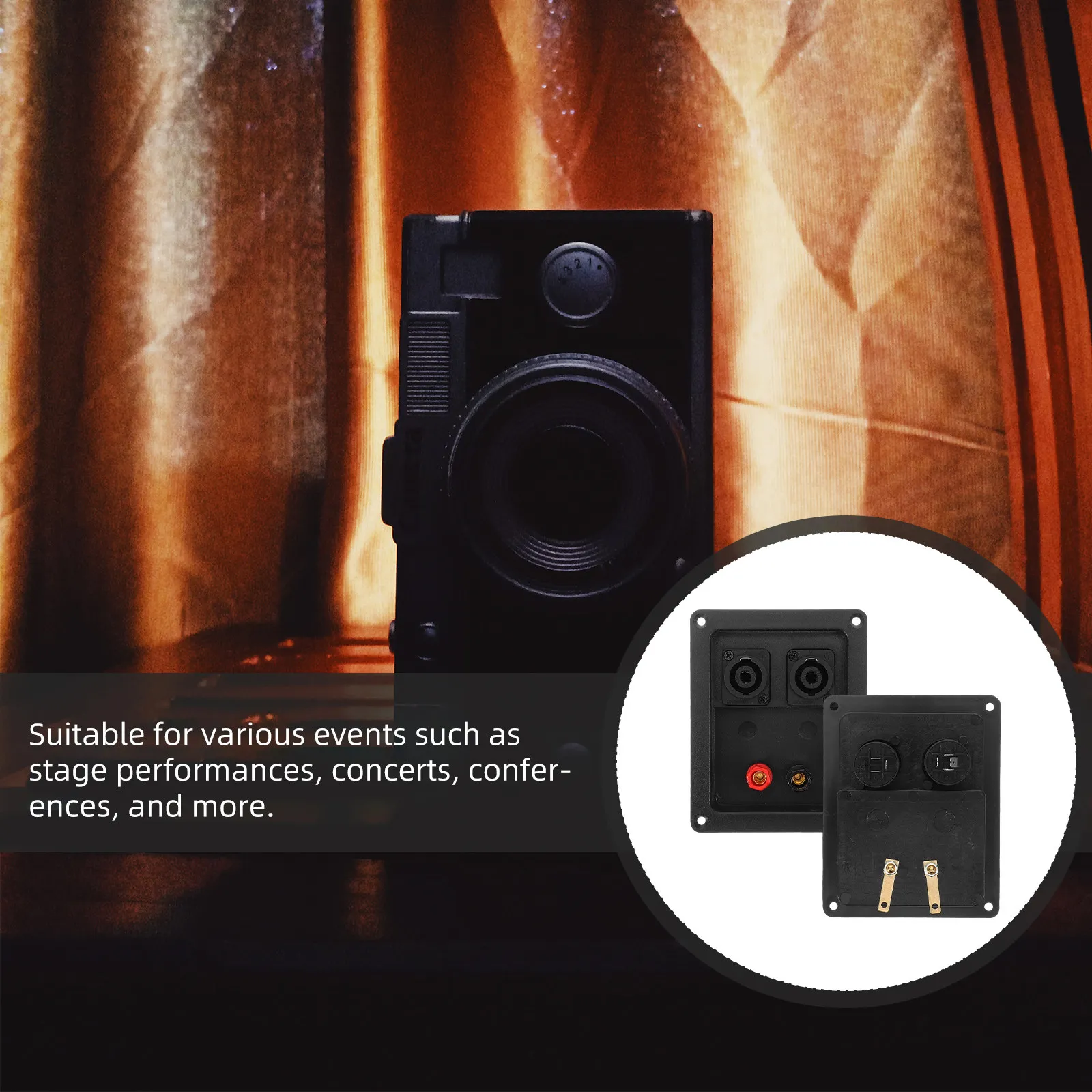 Sturdy Iron Speaker Junction Box Gold Plated Terminal Cup for Loudspeaker Wall Plate DIY Speaker Kit Professional Installation