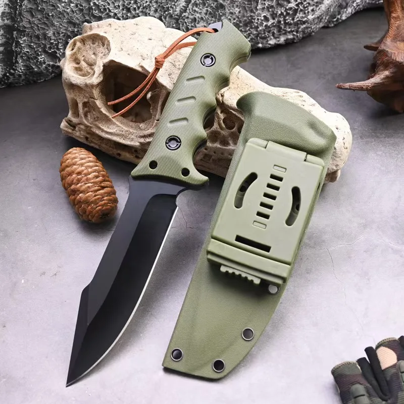 2025 جديد قسط سكينة سرفايفل التكتيكية مع غمد 8Cr13MoV شفرة مثبتة GFN مقبض التخييم EDC الصيد في الهواء الطلق والعتاد #5