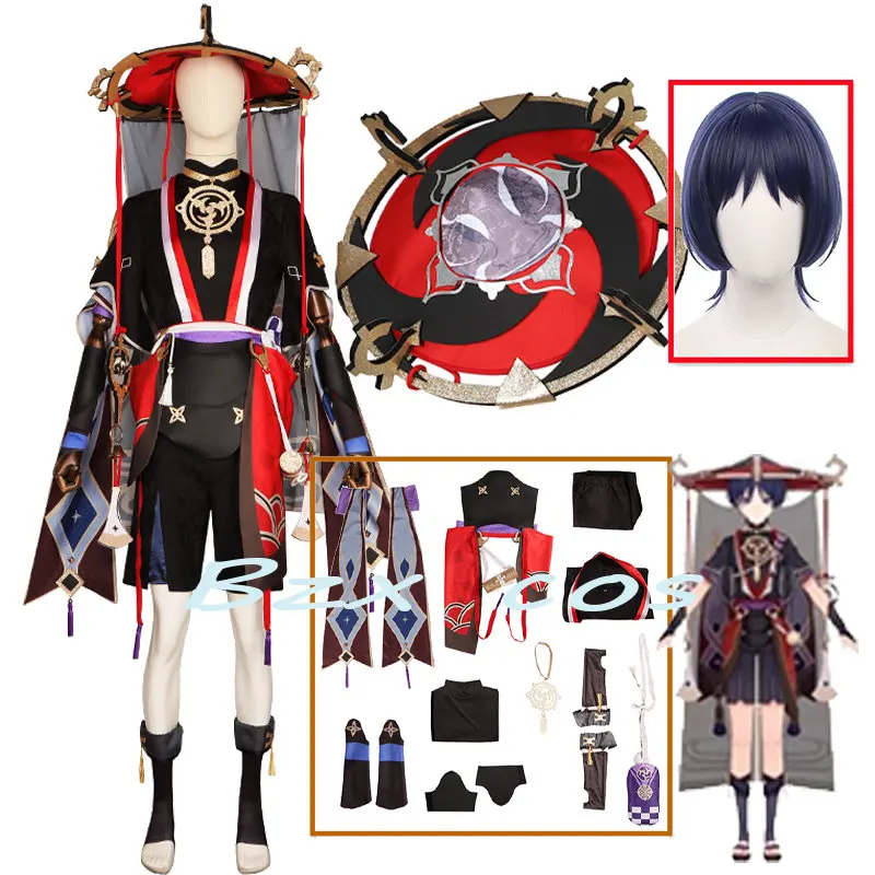 Special Offer Fatui Balladeer Cosplay Anime  Impact Kunikuzushi Outfit Costume Uniform Wig Halloween Party Costume