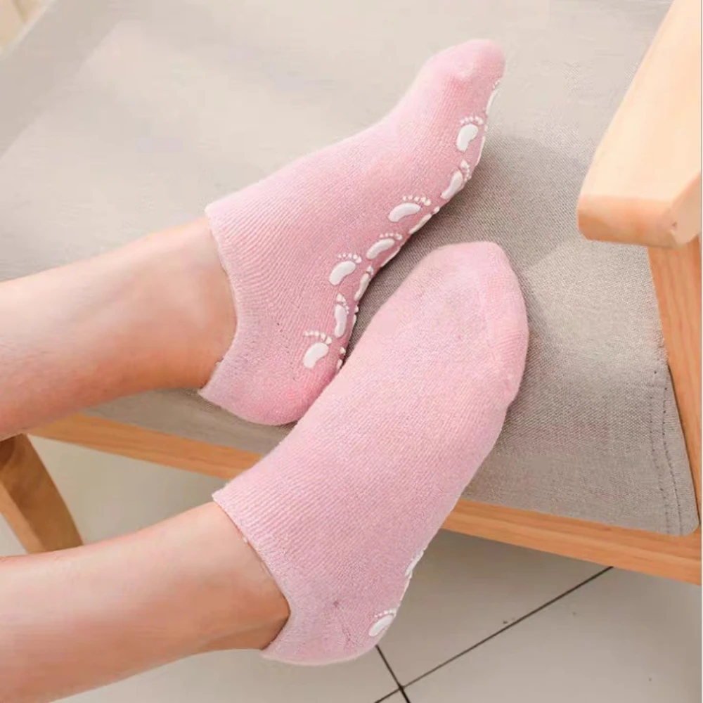 

2pc Foot Care Spa Moisturizing Gel Socks Exfoliating Dry Cracked Soft Skin Sock Pedicure Hard Heel skin Protector Repairing