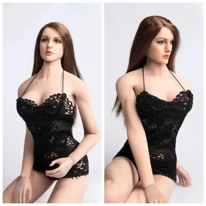 

1/6 Female Soldier Black Sexy Lace Underwear Slip Dress Lingerie Model for 12" Figure PH TBL Doll Outfit Accessory Collection