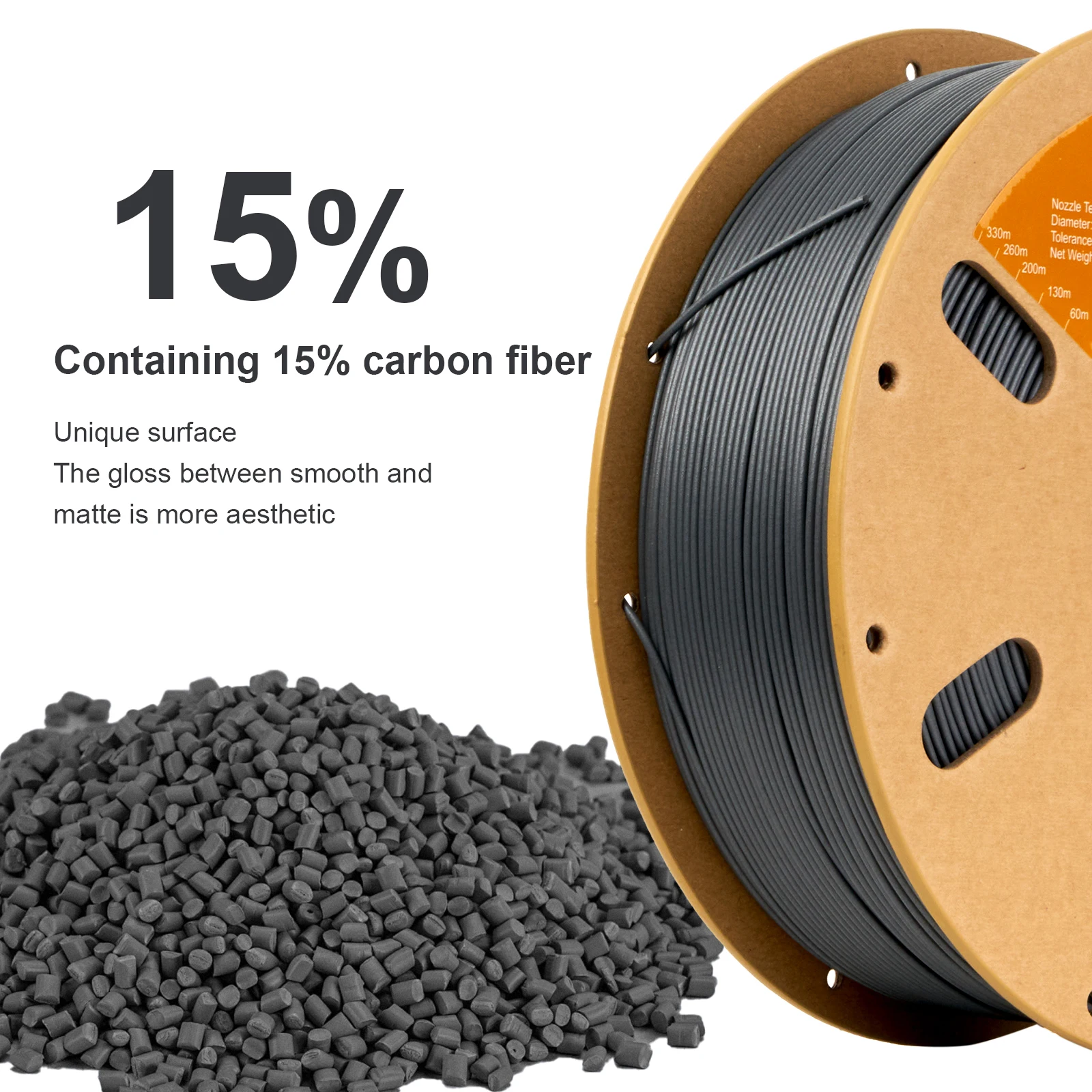 ERYONE-filamento de fibra de carbono PETG para impresora 3D FDM, alta dureza, tolerancia de 1,75mm ± 0,03mm, 1KG, envío rápido