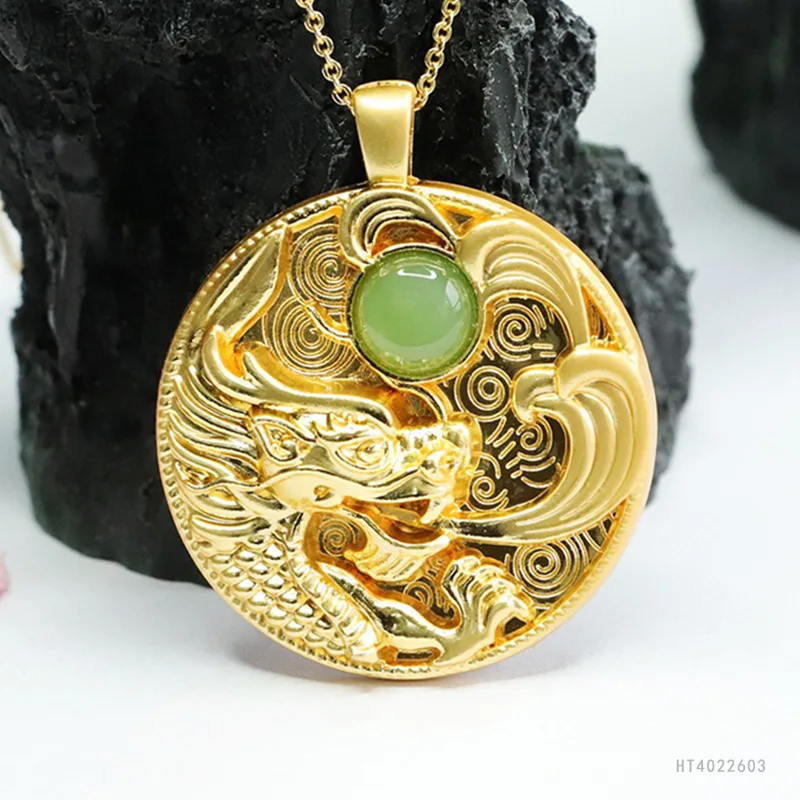 

Натуральный Зеленый Хотанский Нефрит Подвеска Ожерелье Элегантный Камень HT4022603