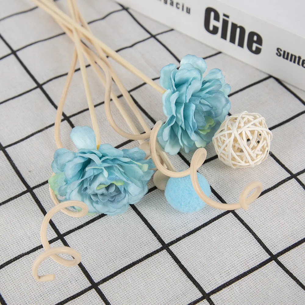 7 Pcs Blue Color Flower Diffuser Refill Stick  Aroma Artificial Floral Live Room Plant Home Decor Diy Rattan Reed Fragrance