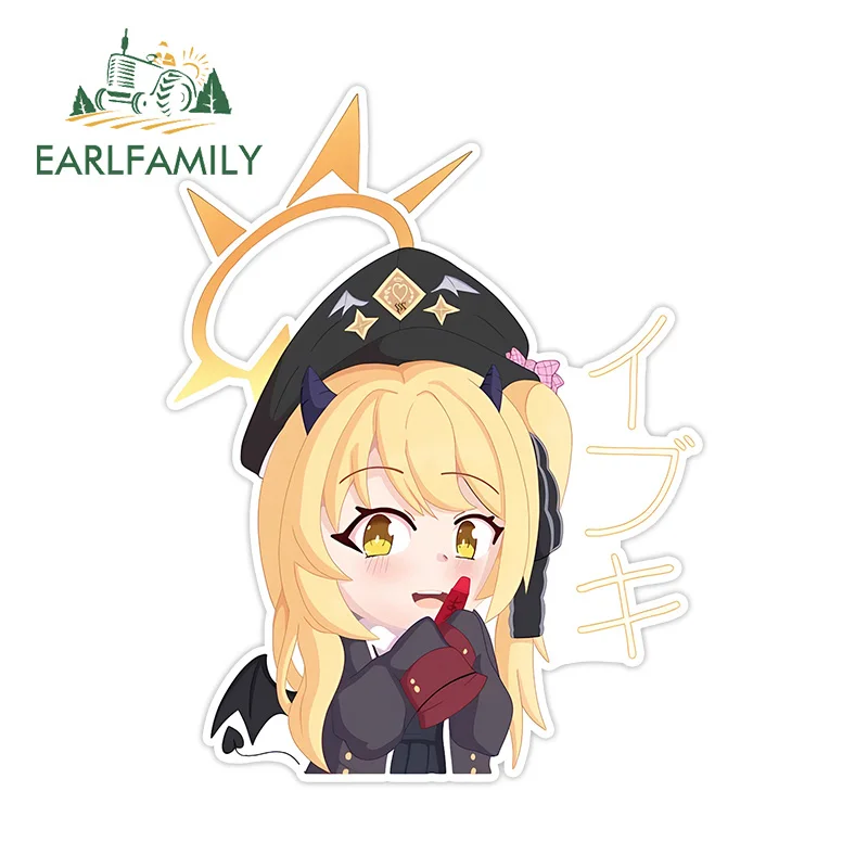 EARLFAMILY 13cm x 10cm Blue Archive Chibi Girls Decals Kawaii Maiden Creative  AutoCar Accessories Windows Vinyl Car Stickers