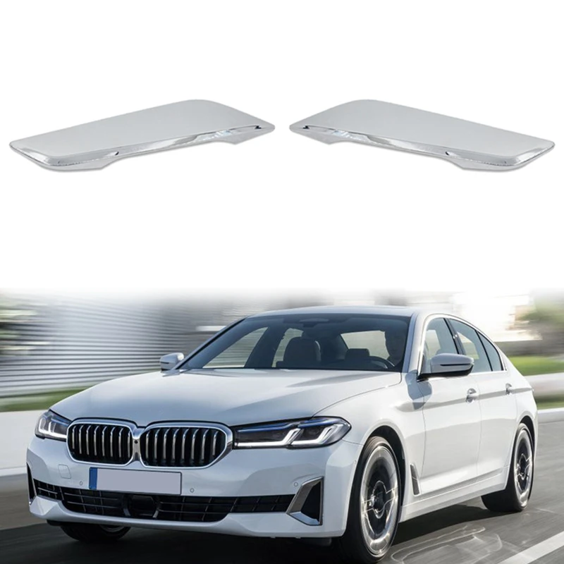 Bumper depan mobil Strip pelapis Outlet udara Strip krom pengganti untuk-BMW 5 Series G30 G31 18-19