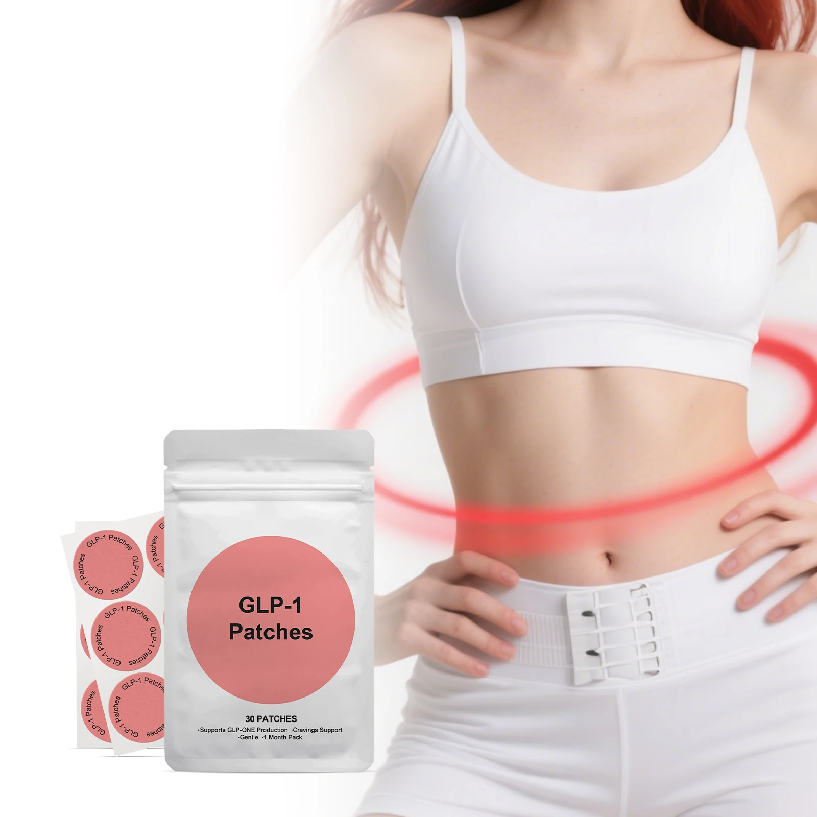 GLP 1 Weight Loss Patches Suppressant of the Appetite Control Metabolic Support Shaping Body Fat Burning Slimming Patches 30pcs