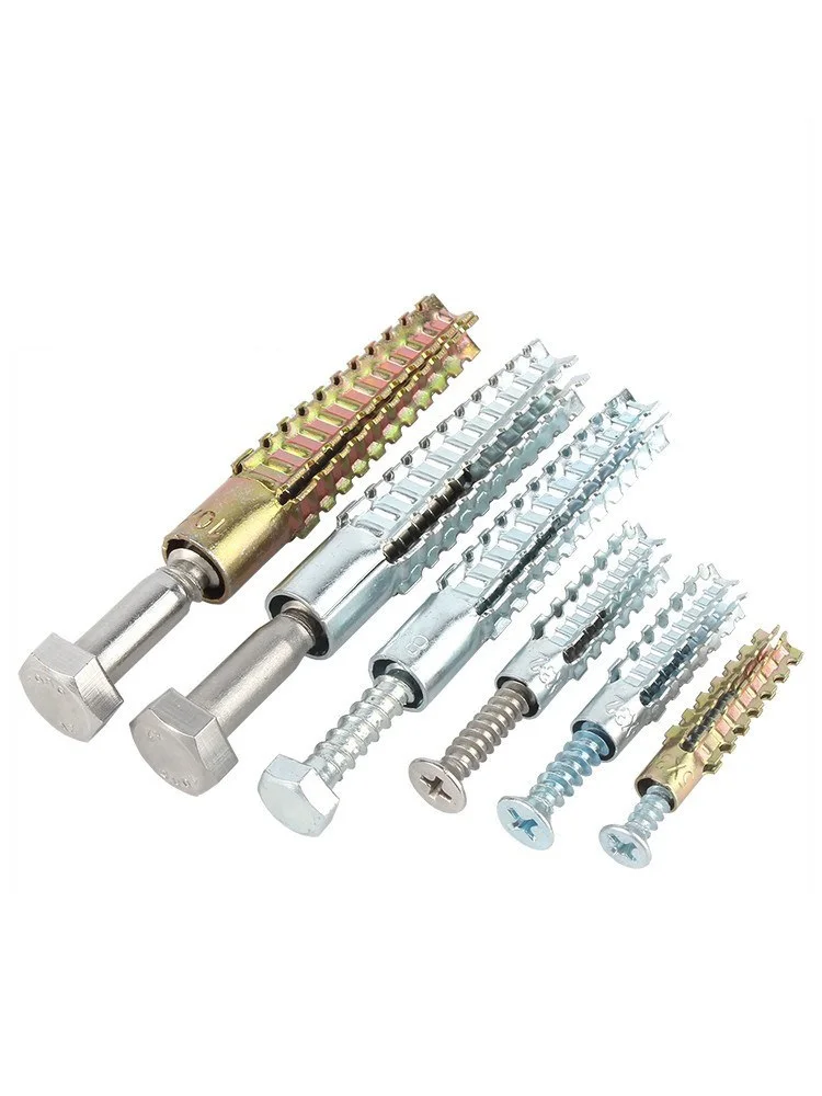 M5 M6 M8 M10 Metal Serrated Expansion Tube Self Tapping Screws Pipe Drilling Plug for Concrete Wall Anchors Fasteners Bolt Kits