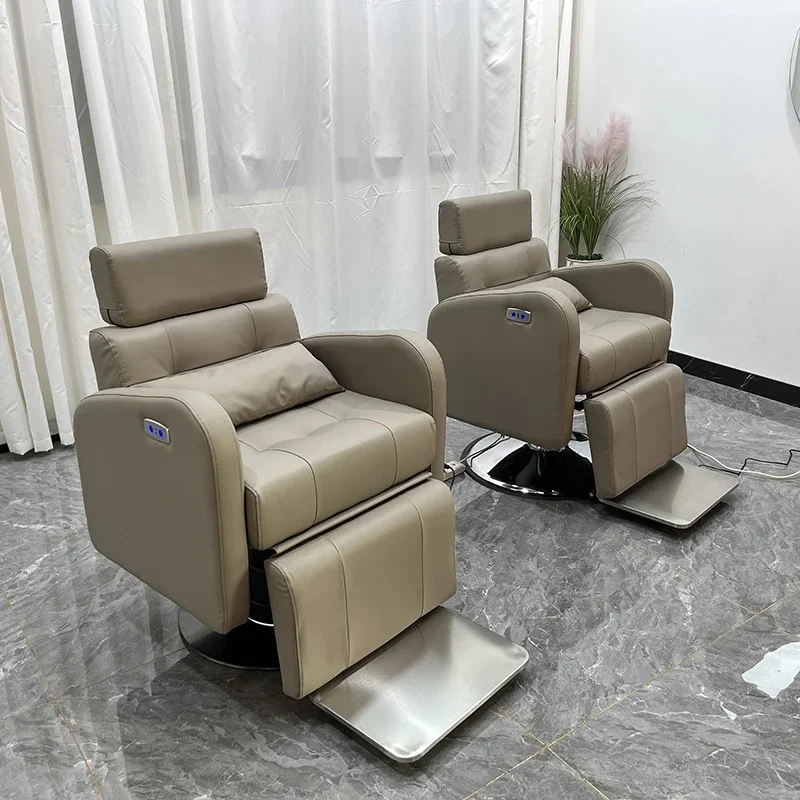 Luxury Fully Electric Hairdressing Styling Chair 2 Motors Beauty Hair Salon Barber Chair for Men Modern