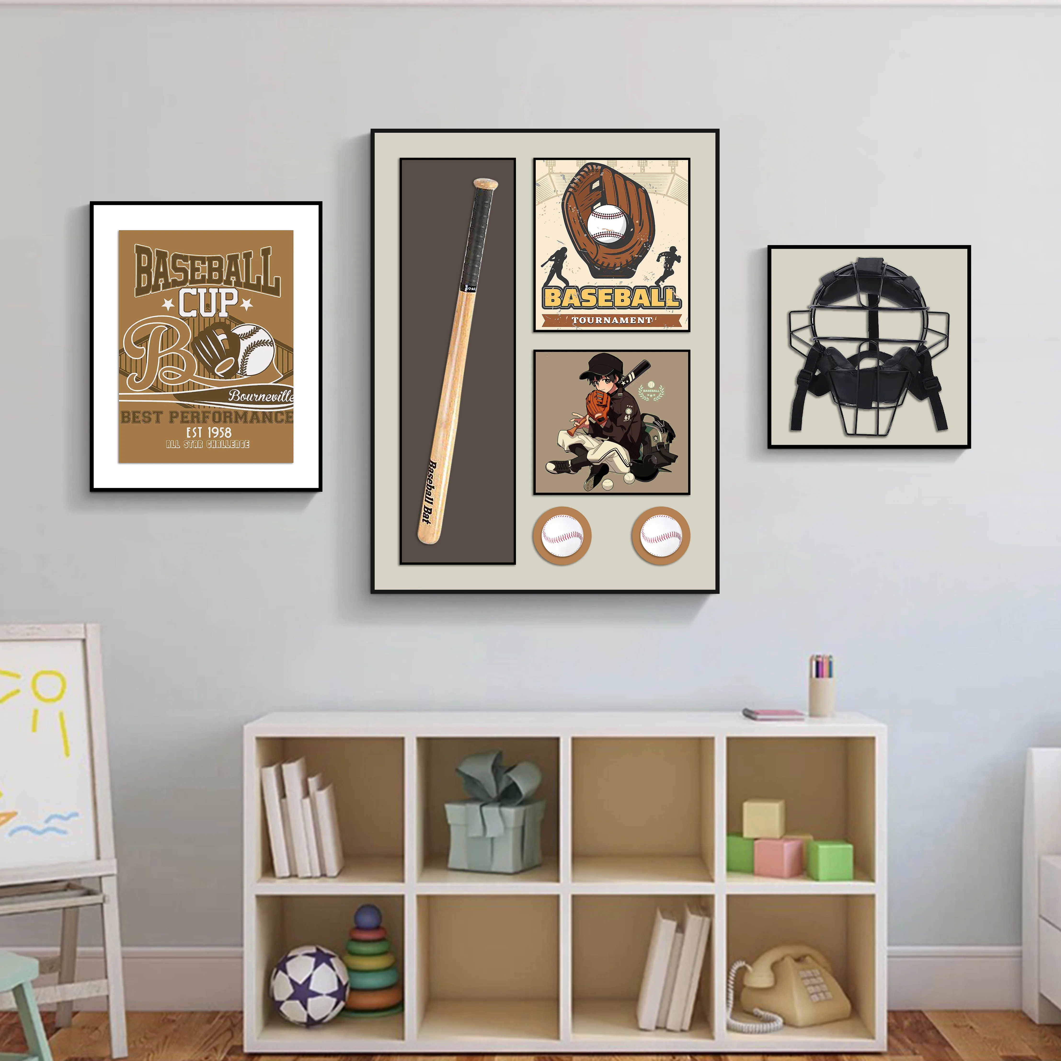 -For  Baseball Decorative Painting Simple Modern Baseball Boys Hanging Paintings Custom High Quality Painting Wall Decor&