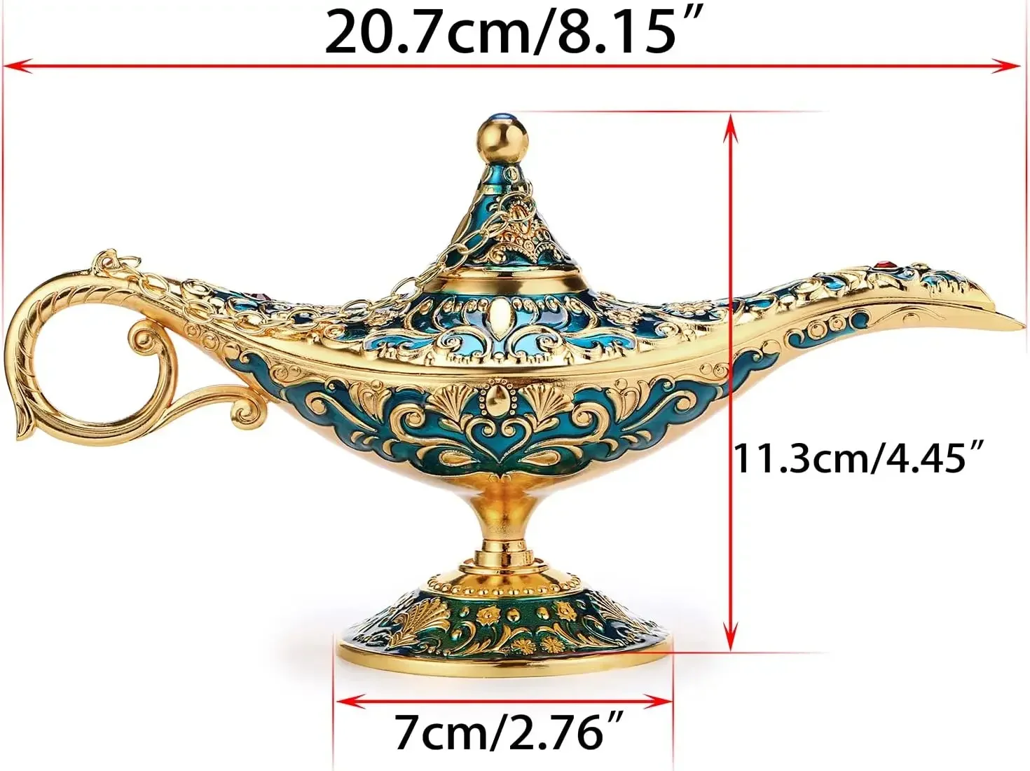 Vintage Magical Legend Aladdin Genie Lamp for Home Wedding Table Decoration Collectable Rare Classic Arabian Costume Props Gift