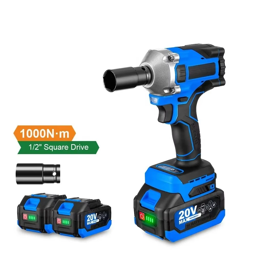 

1000N.m Torque Brushless Electric Wrench 1/2 Inch Efficient Cordless Electric Impact Wrench Power Tool for Maki*ta Battery