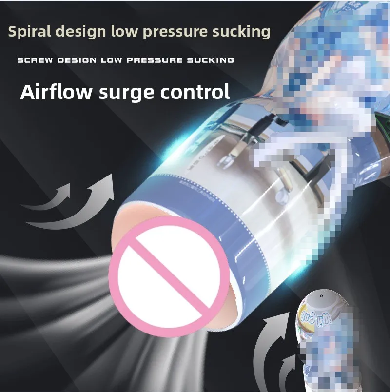 "كأس الاستمناء الذكور الجديد: تصميم الرسوم المتحركة مع قنوات مهبل مزدوجة الفم وشفط هوائي لتعزيز المتعة" آلة الجنس للرجال