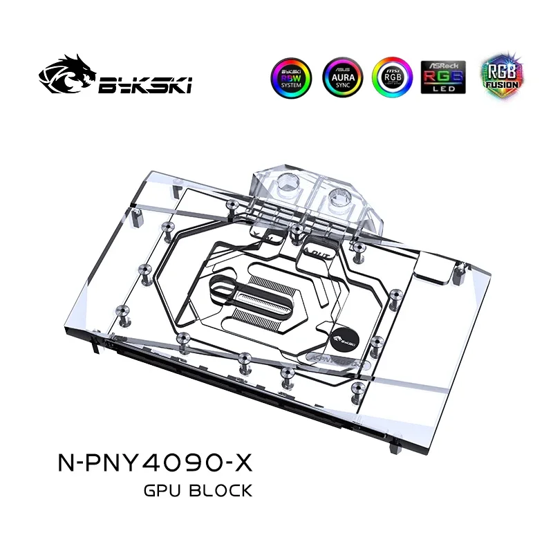 Bykski-Bloco de GPU para PNY RTX 4090, Watercooler, Backplate CNC, 5V, 12V, RGB, MB, SYNC, N-PNY4090-X