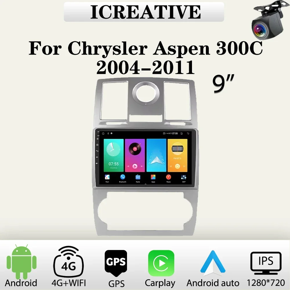 Car Radio Android for Chrysler Aspen 300C 2004-2011 Multimedia Player Wireless Carplay 2Din Auto Stereo Head Unit Navigation GPS