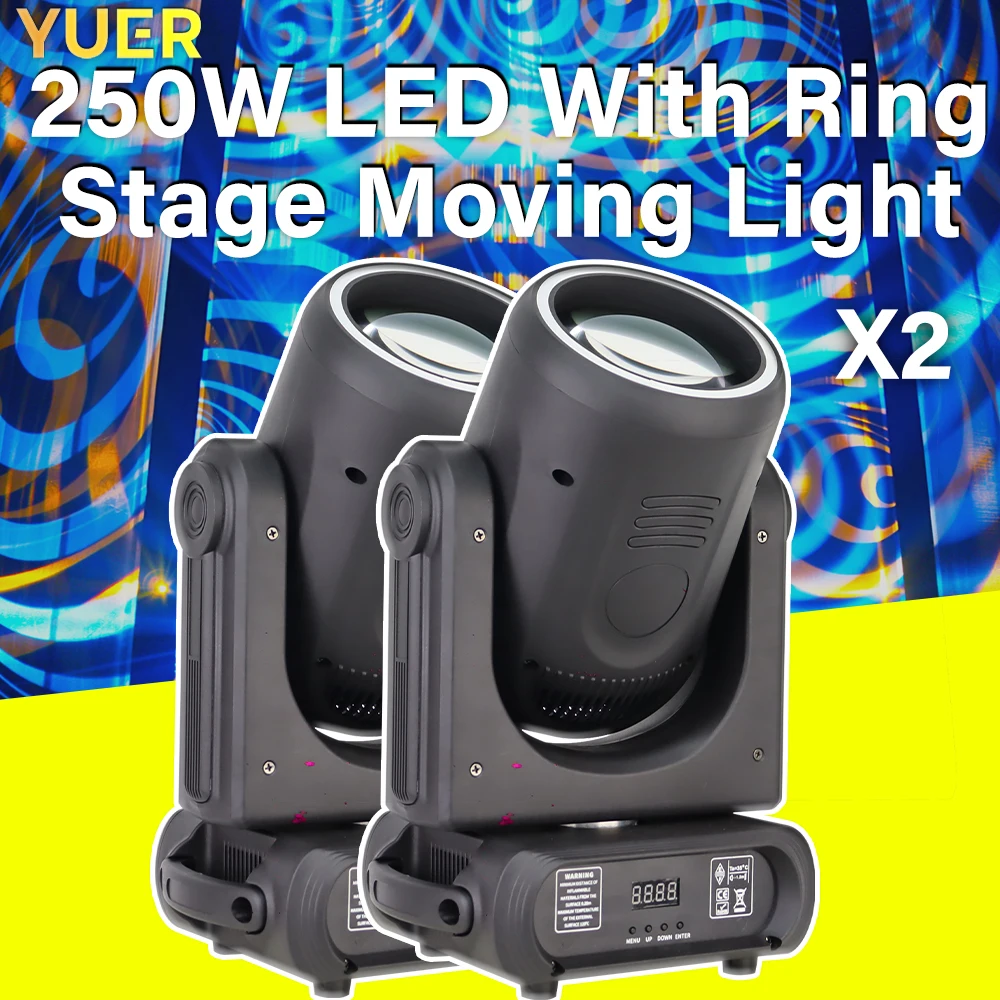 2PCS 250 LED Stage Light 200W White LED 14 Patterns 11 Colors DMX Master/Slave Auto Sound Control IP20 for Concert Events Bar DJ