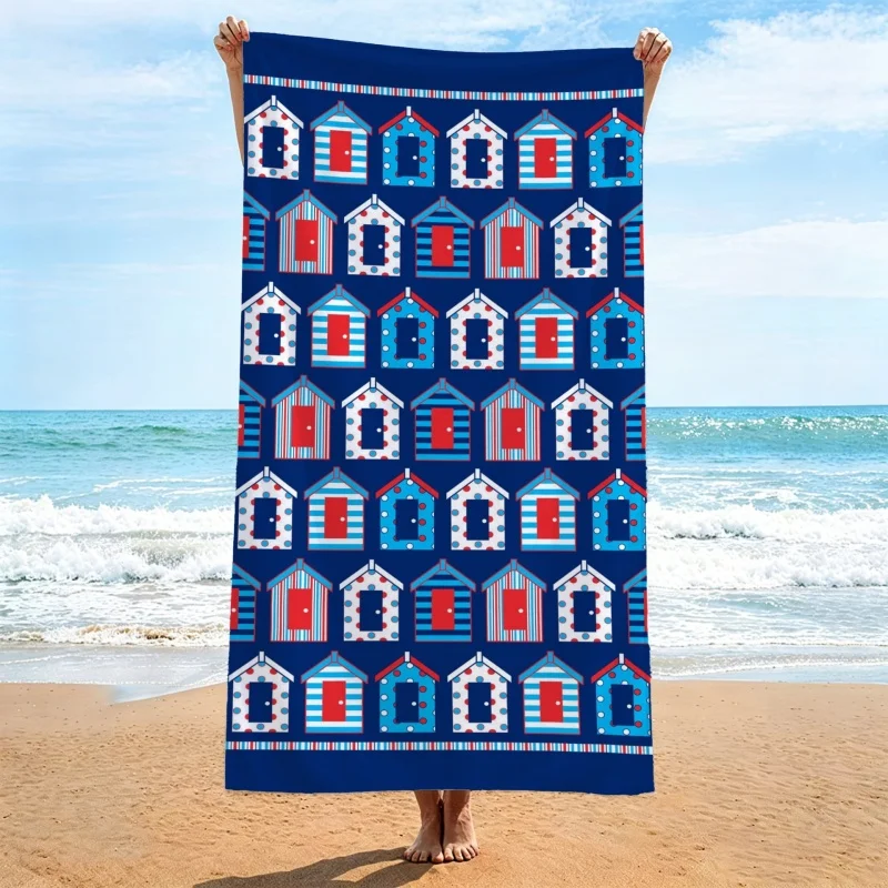 Newest Beach Towel Bohemian Floral Starfish Palm Leaf Print Beach Towel Lightweight Quick Dry Seaside Bath Towel