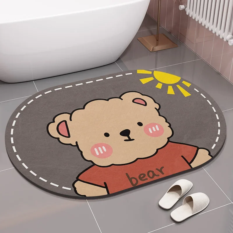 Cushion Diatom Mud Bathroom Floor Mat Water Absorption  Anti Slip Diatomite Toilet Foot  Toilet Water Absorption Door