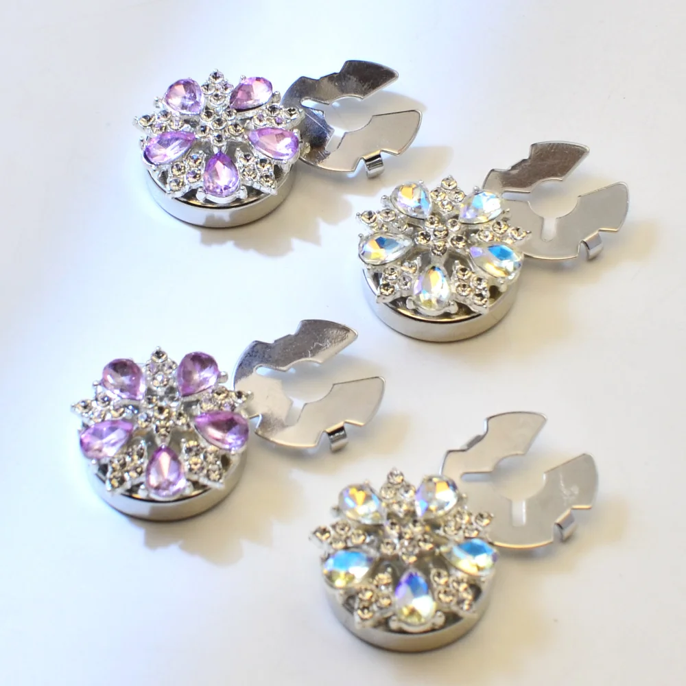 Super Sparkling Rhinestone Floral Shirt Button Decoration Button Cover on The Collar of Clothes Cufflinks for Dress Coat Hat
