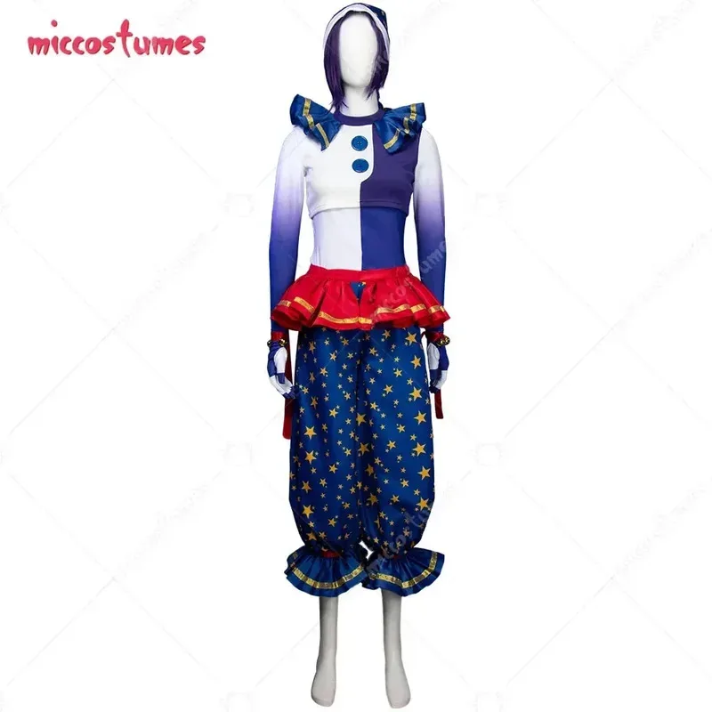

25COSMiccostumes Halloween Breach Moondrop Cosplay Costume Scary Killer Outfit Top Vest and Pants with Gloves