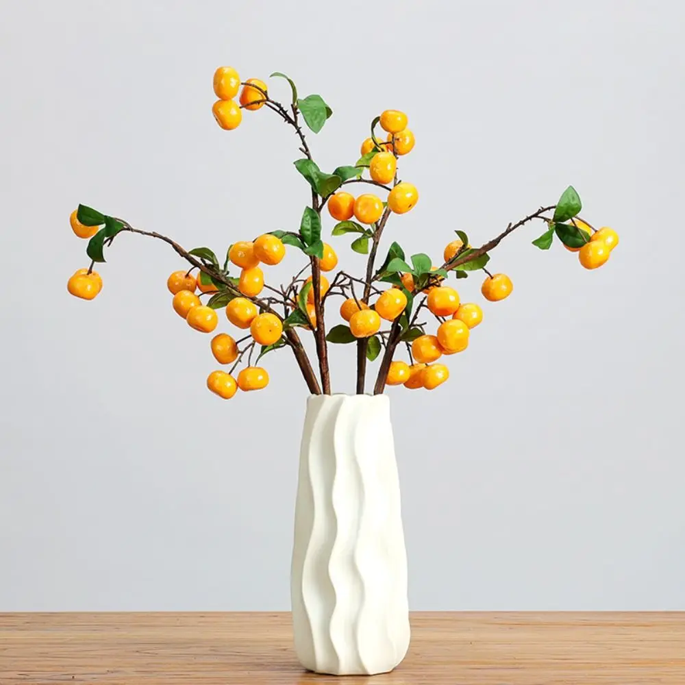 

Real Touch Artificial Kumquat Fruit Branches Plastic Realistic Simulation Fruit Tree Handmade Elegant Fake Fruits Home Decor