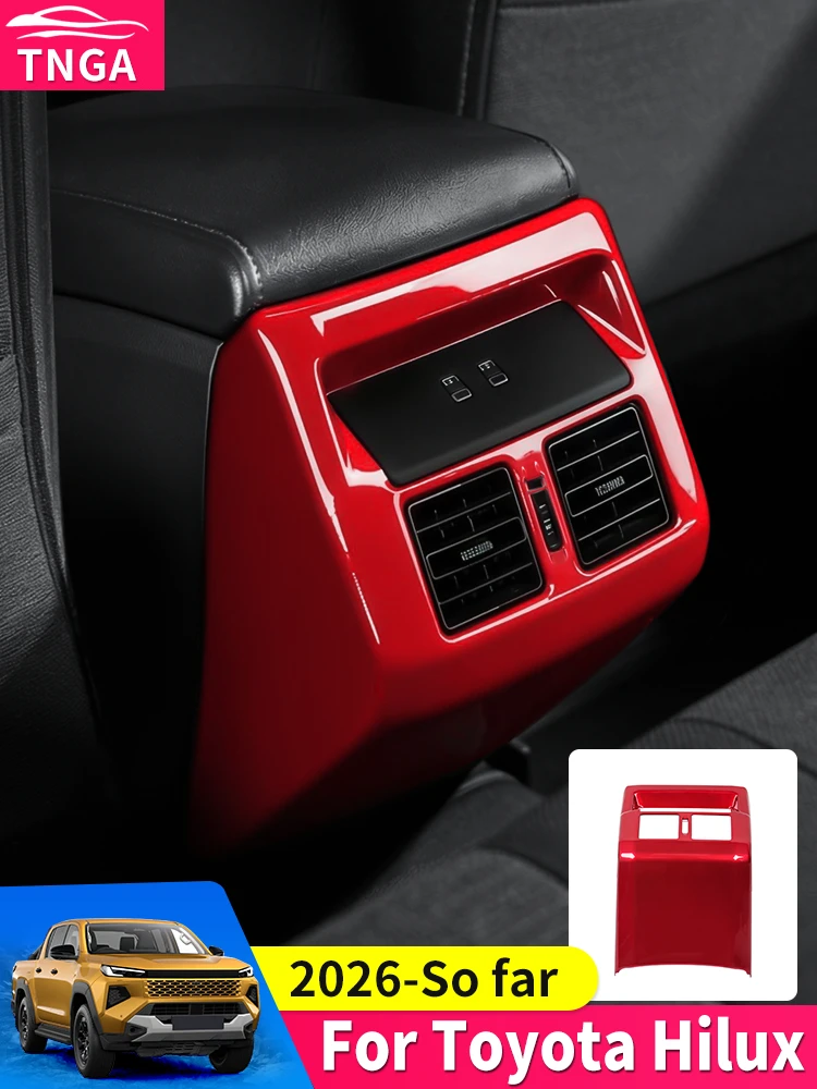 

Для Toyota Hilux SR 2026 года: накладка на рамку воздуховода заднего центрального подлокотника пикапа, защита от царапин, аксессуары для интерьера автомобиля
