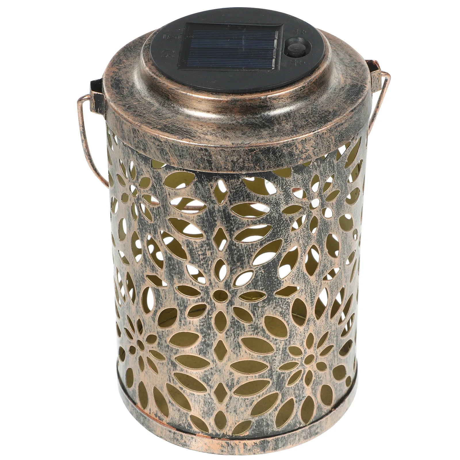 1Pcs Solar Hanging Lamp Hollowed Iron Outdoor Yard Lantern Pattern Projection Light Landscape Decorative Solar Light
