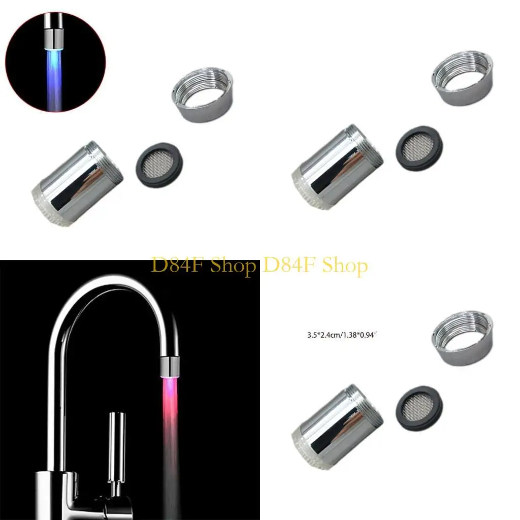 D84F Kitchen Sink 3 Color Led Light Change Faucet Bathroom Sink Water Faucet