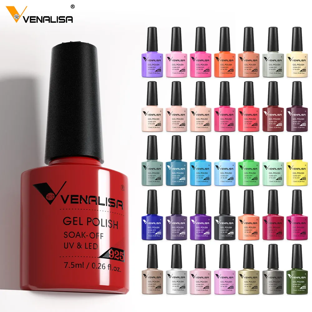 VENALISA 7.5ml Nail Gel Polish Semi Permanent Gellack Nail Art Salon 60 Color Glitter CANNI Soak off Organic UV LED Nail Gel