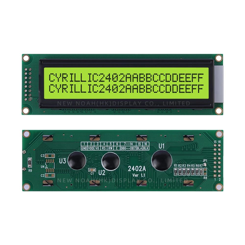Cyrillic Yellow Green Film 2402A LCD Dot Matrix Screen 24*2 Dot Matrix Module Multilingual Module 5V ST7066U LCM Display Module