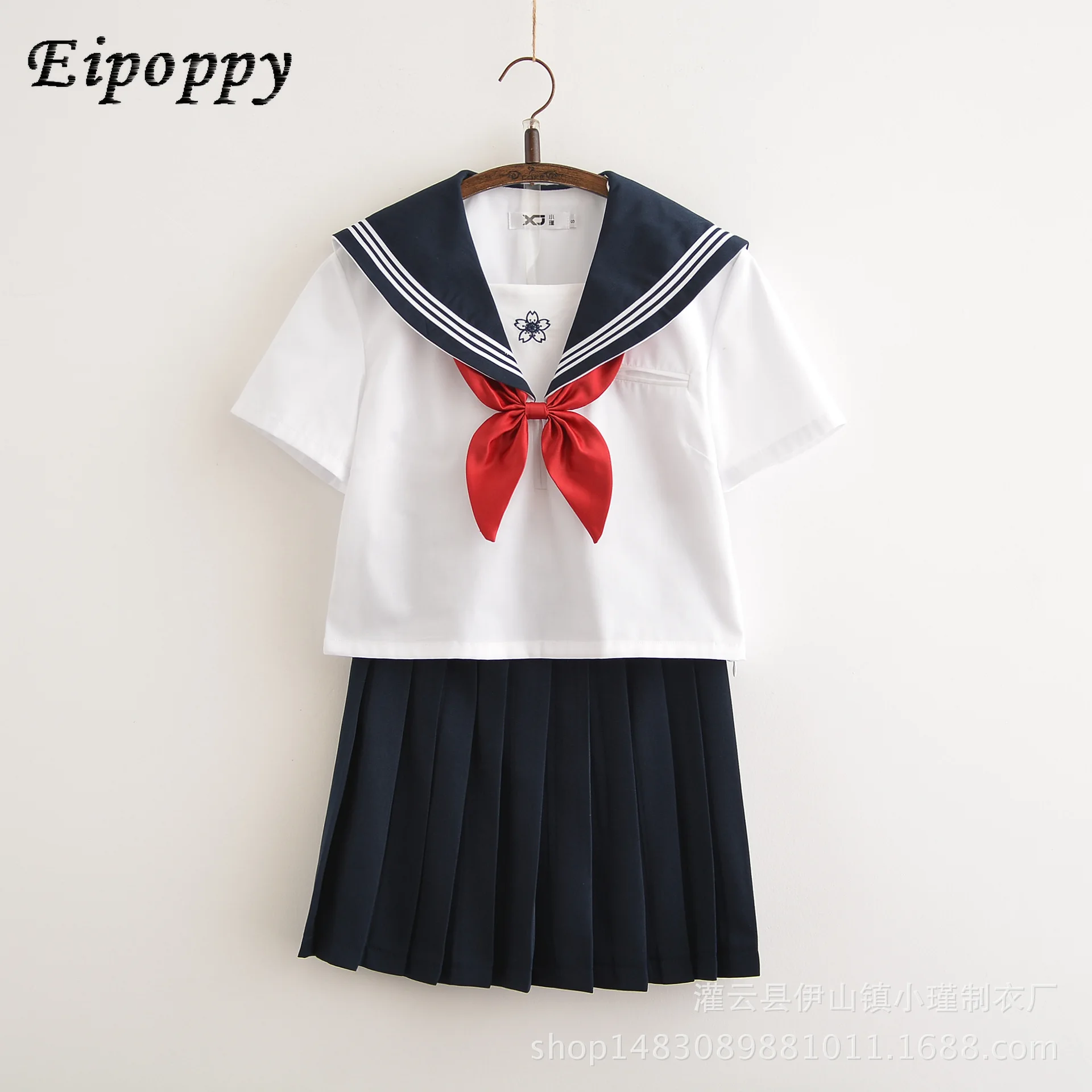 JK Uniform Sakura Embroidery Women's Summer College Style Set